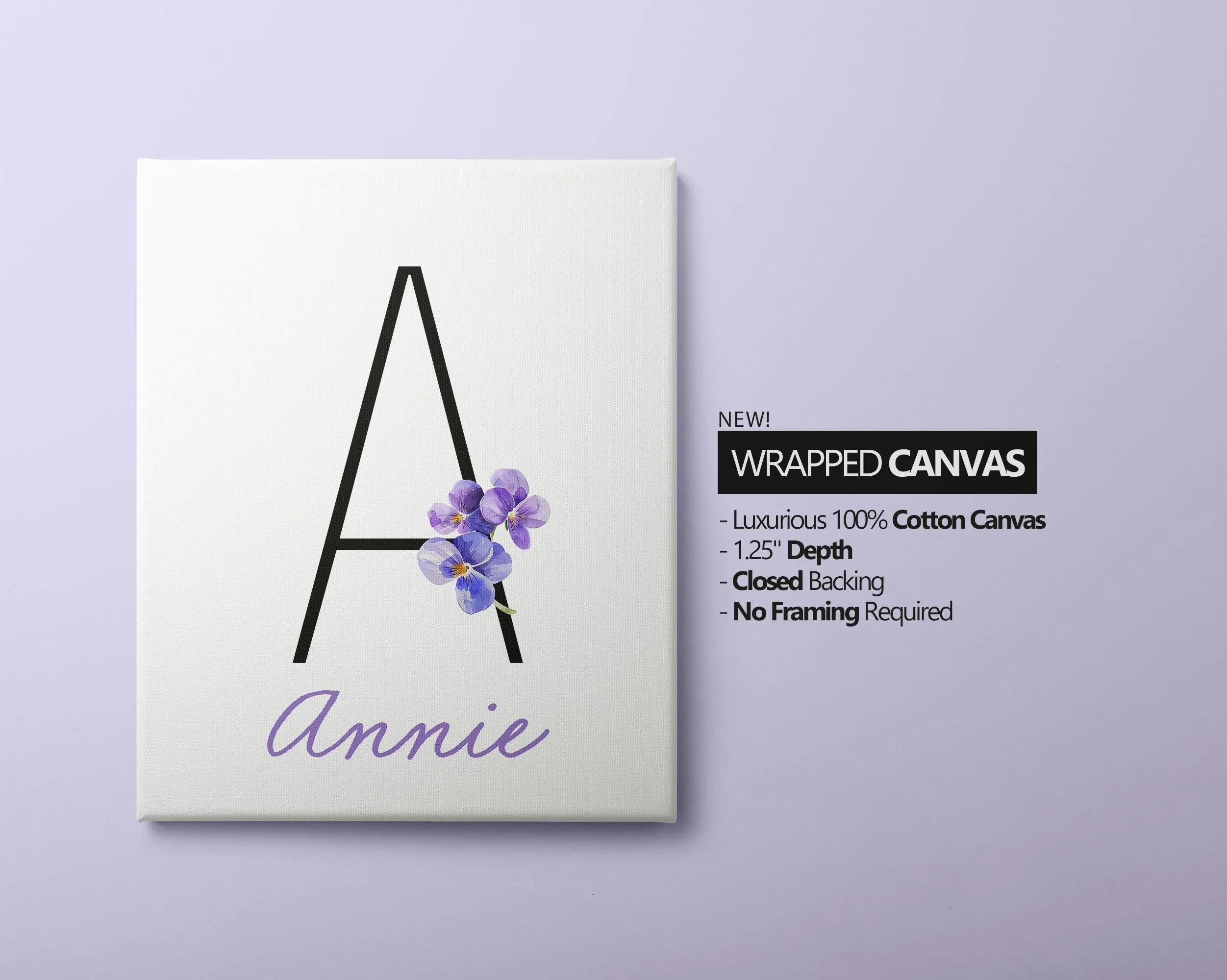 Personalized Set of 3 Violet Flower Art Prints, Wall Art, Bloom Bouquet, Nursery Decor, Play Room, Girl Baby Room Ideas