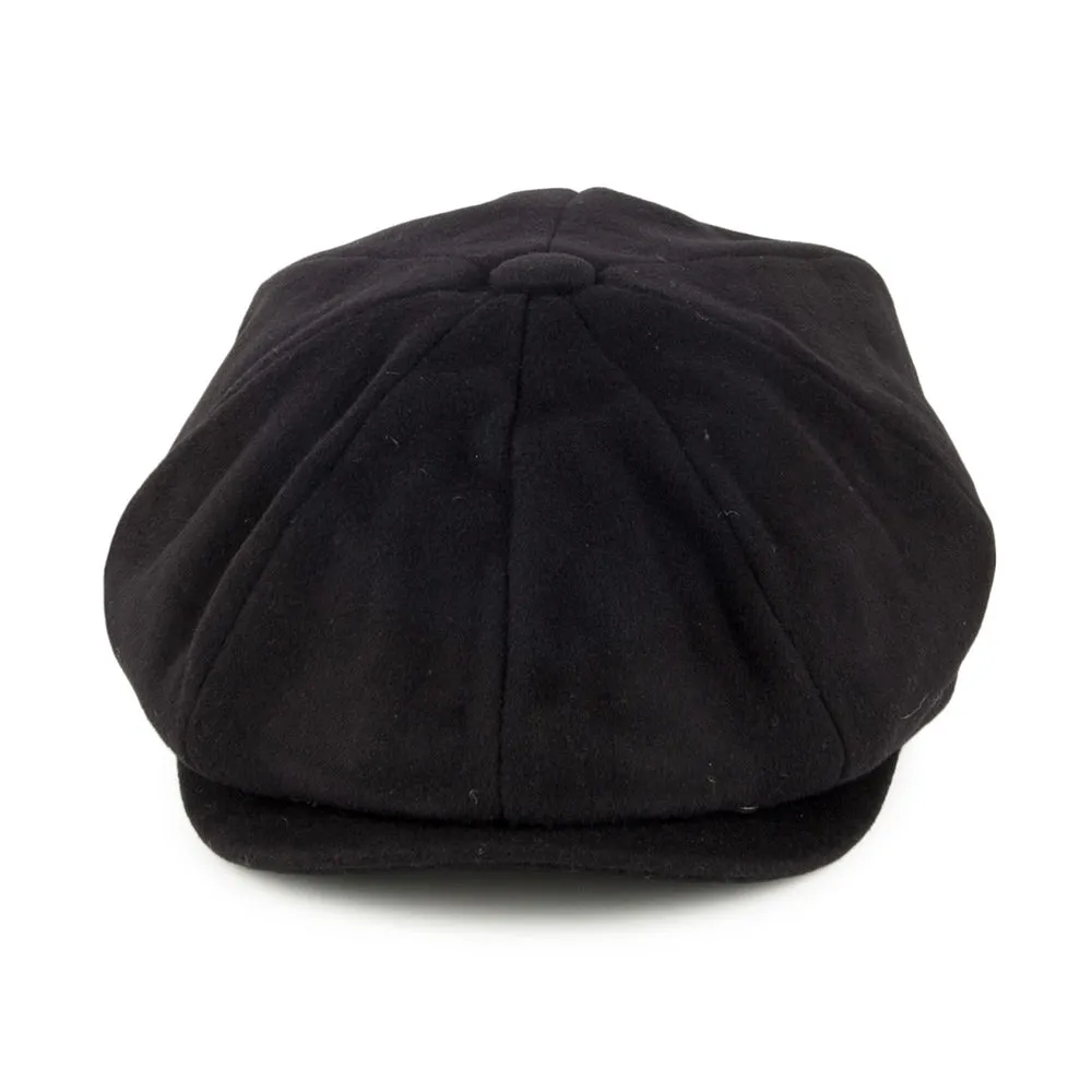 Pure Wool Harlem Newsboy Cap - Black