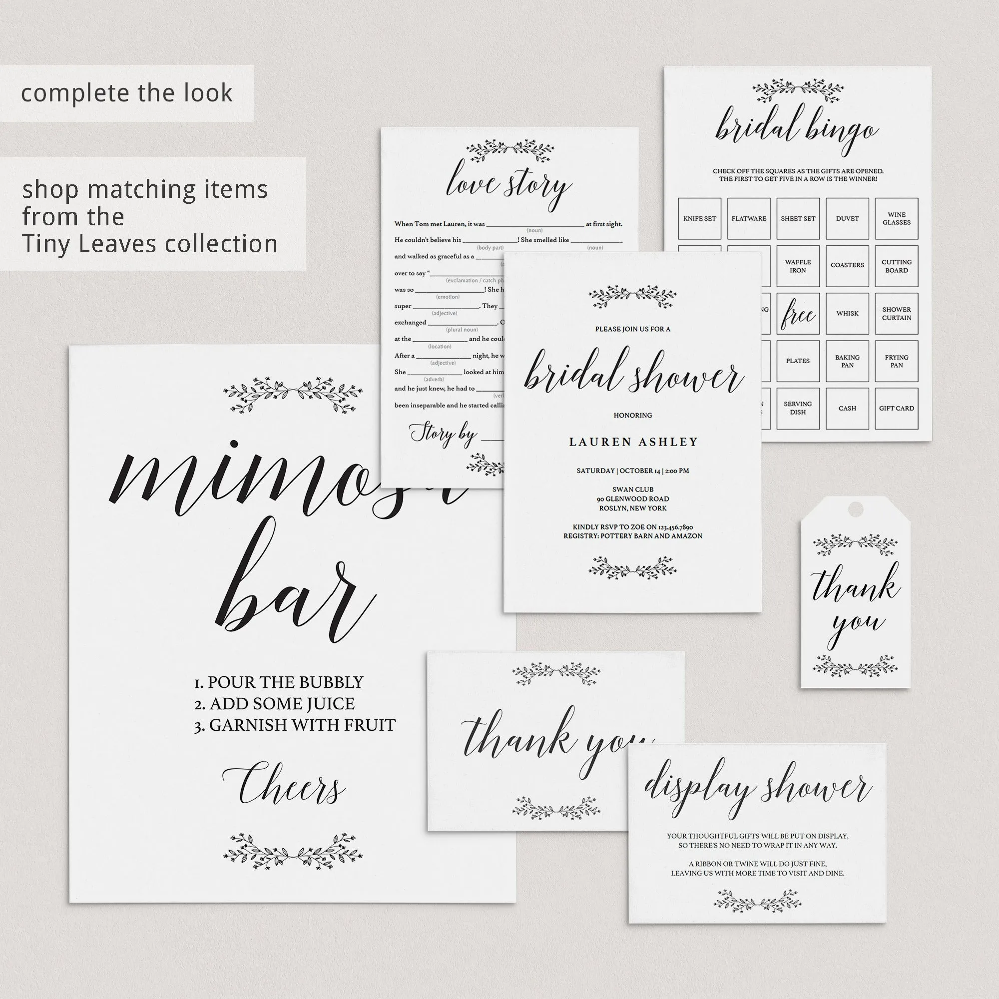 Rustic Wedding Shower Invitation Template