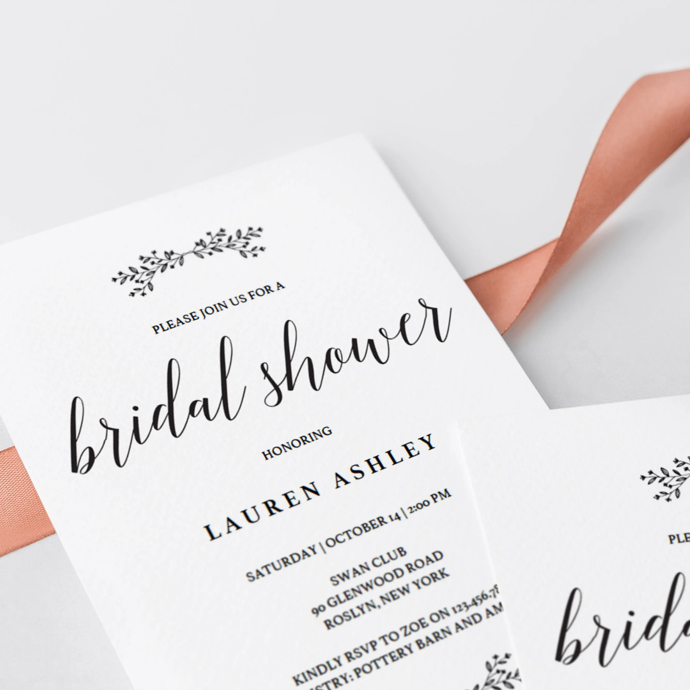Rustic Wedding Shower Invitation Template