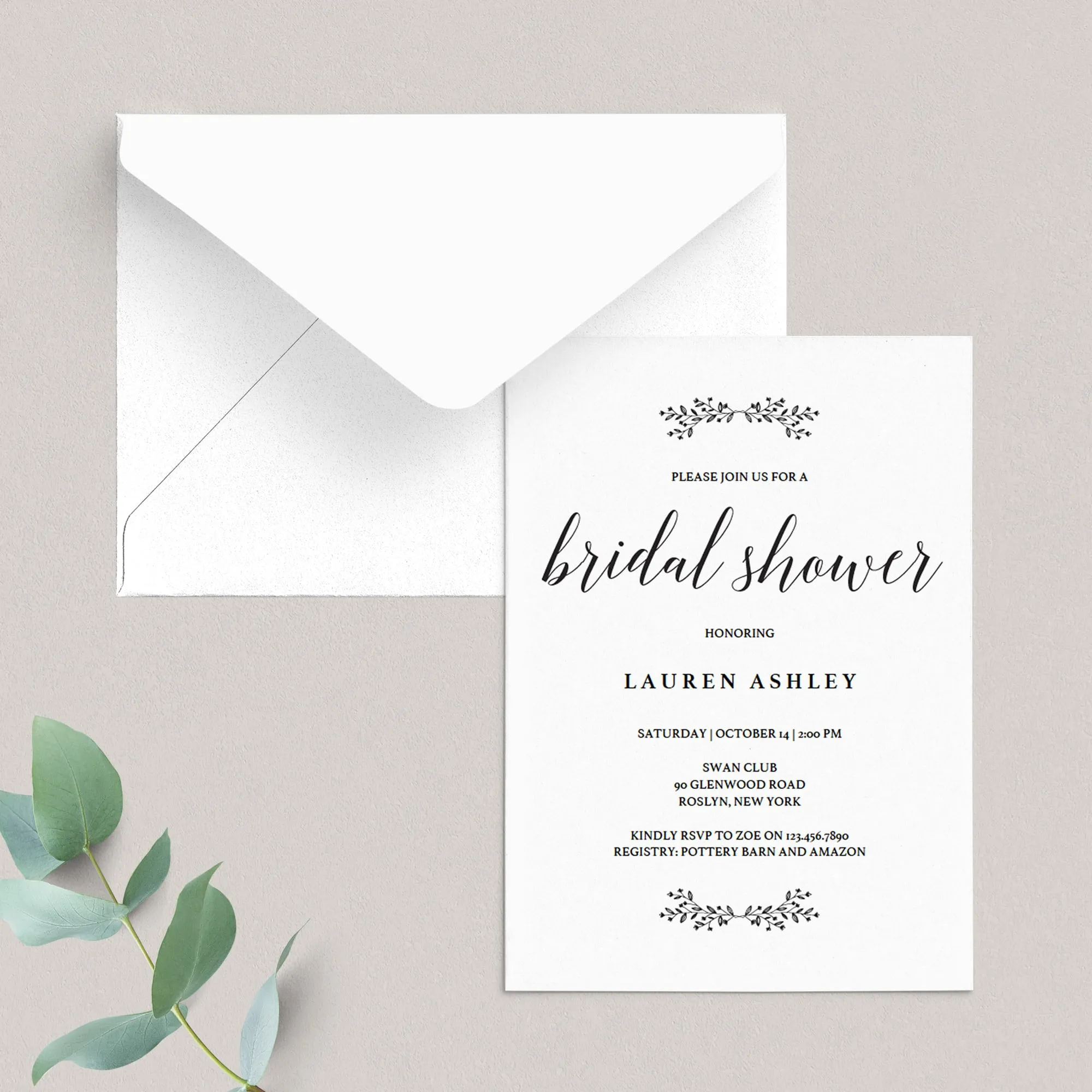 Rustic Wedding Shower Invitation Template