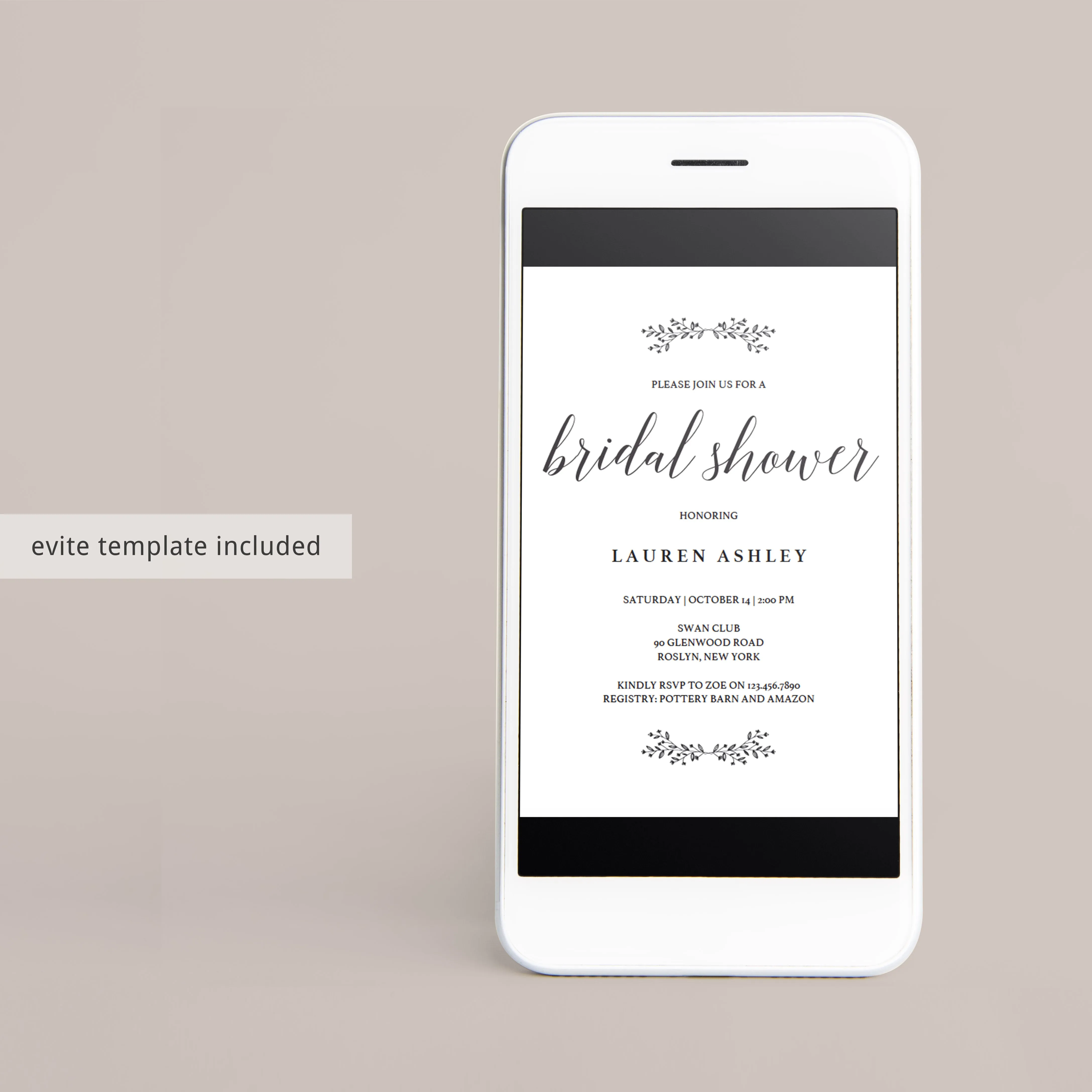 Rustic Wedding Shower Invitation Template