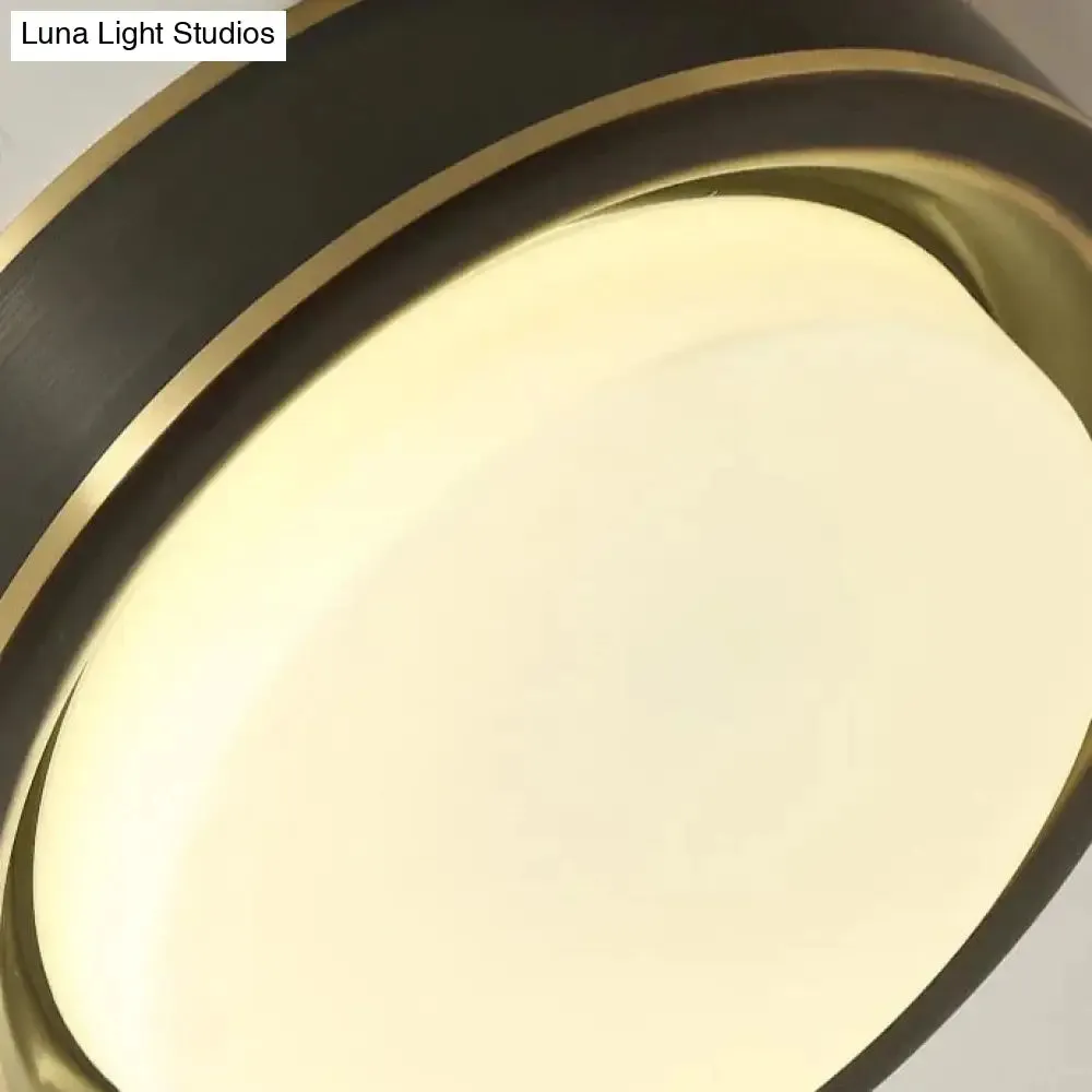 Simple Modern Room Living Room Black Copper Ceiling Lamp