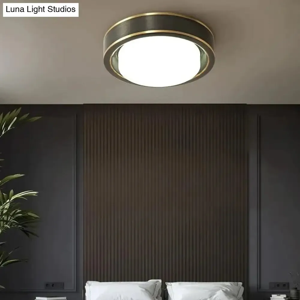 Simple Modern Room Living Room Black Copper Ceiling Lamp