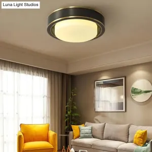 Simple Modern Room Living Room Black Copper Ceiling Lamp