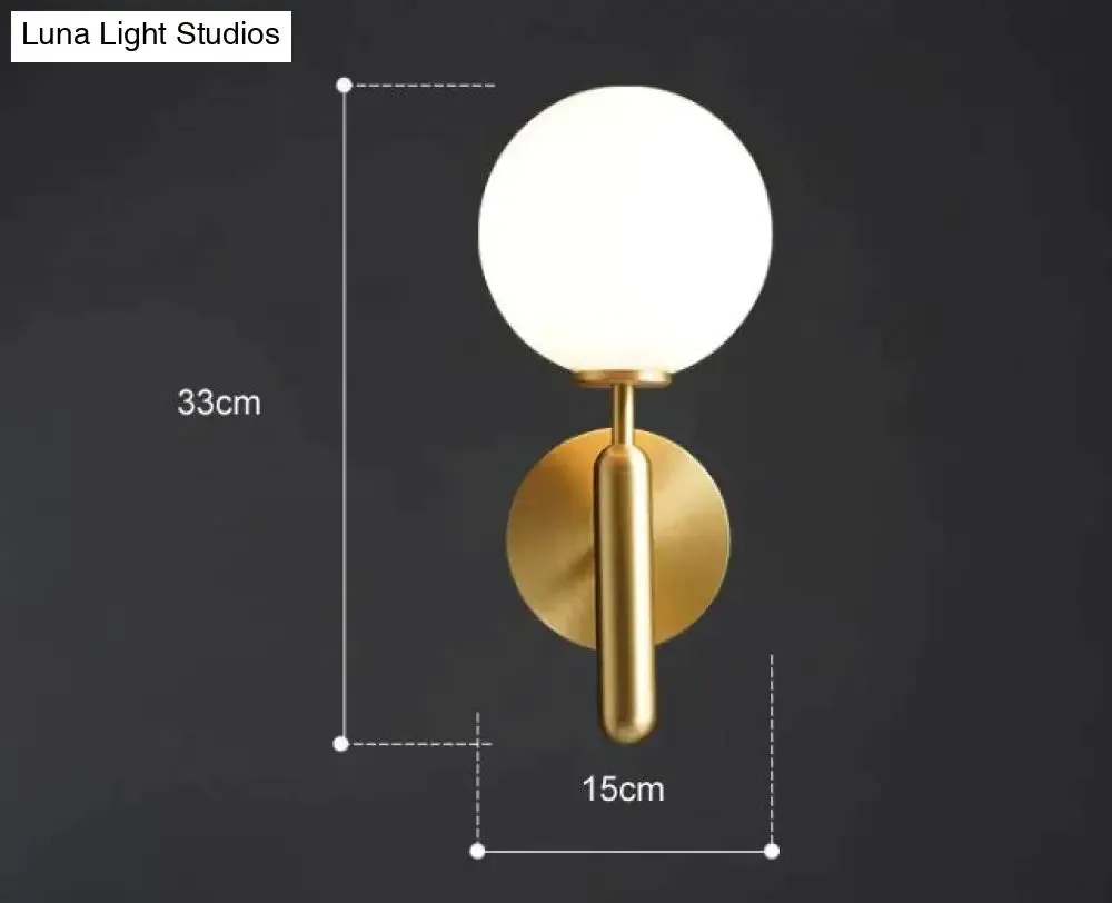 Simple Nordic Modern Bedroom Bedside Copper Wall Lamp