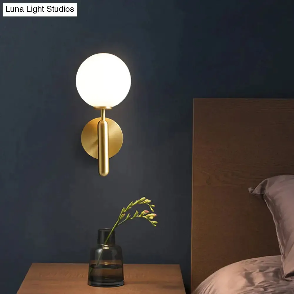 Simple Nordic Modern Bedroom Bedside Copper Wall Lamp