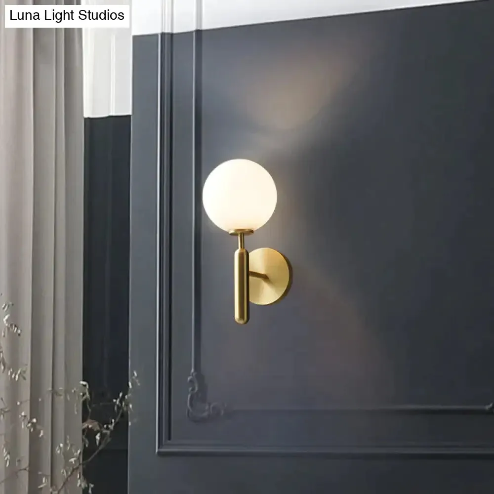 Simple Nordic Modern Bedroom Bedside Copper Wall Lamp