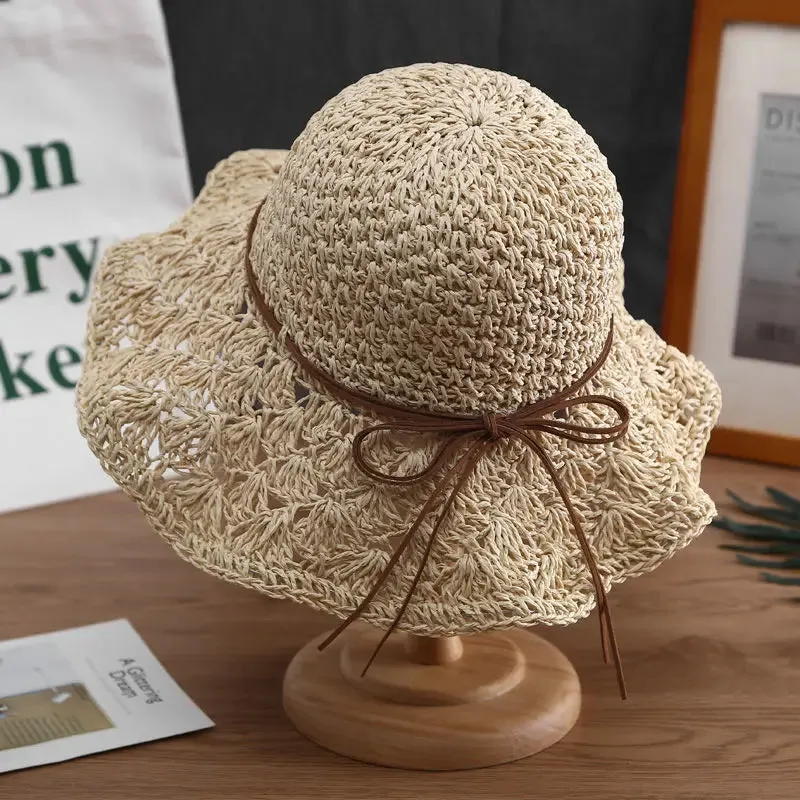 Sun Hats Women Straw Hat Sunproof Sunhat Korean Fashion Summer All-match Beach Cap Casual Harajuku Elegant Lady Solid Streetwear