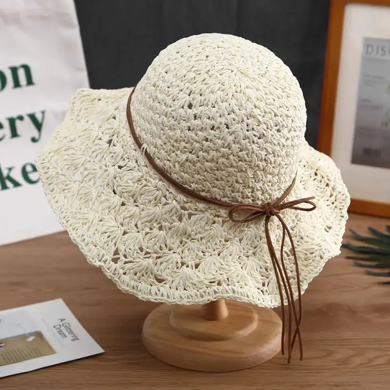 Sun Hats Women Straw Hat Sunproof Sunhat Korean Fashion Summer All-match Beach Cap Casual Harajuku Elegant Lady Solid Streetwear