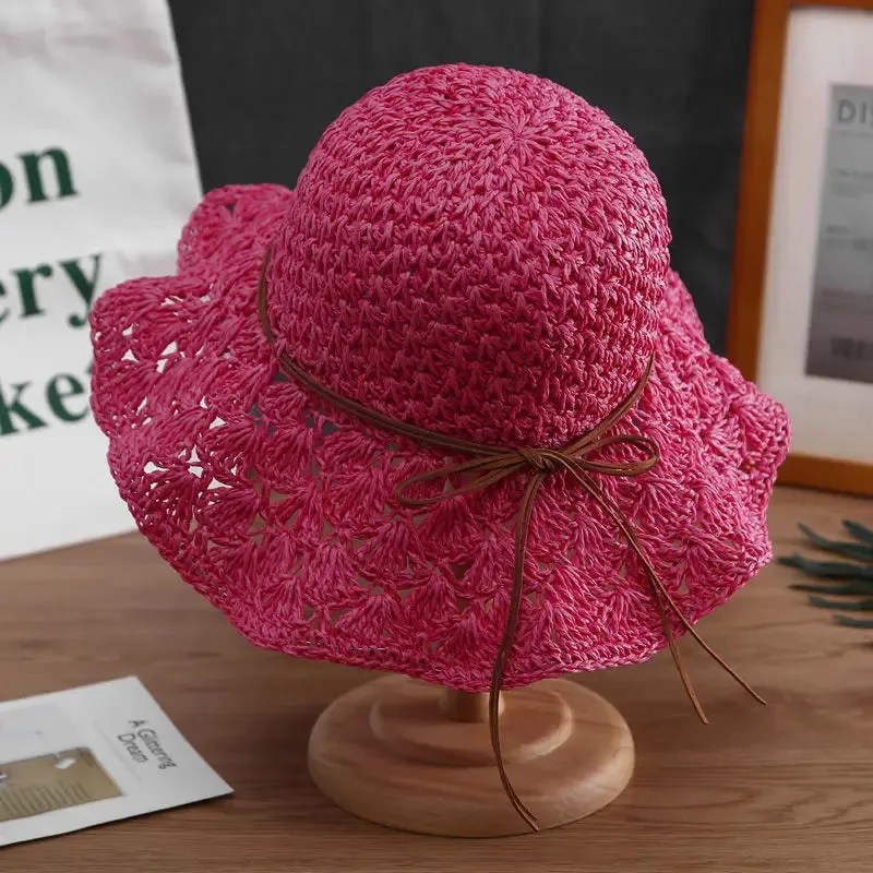 Sun Hats Women Straw Hat Sunproof Sunhat Korean Fashion Summer All-match Beach Cap Casual Harajuku Elegant Lady Solid Streetwear