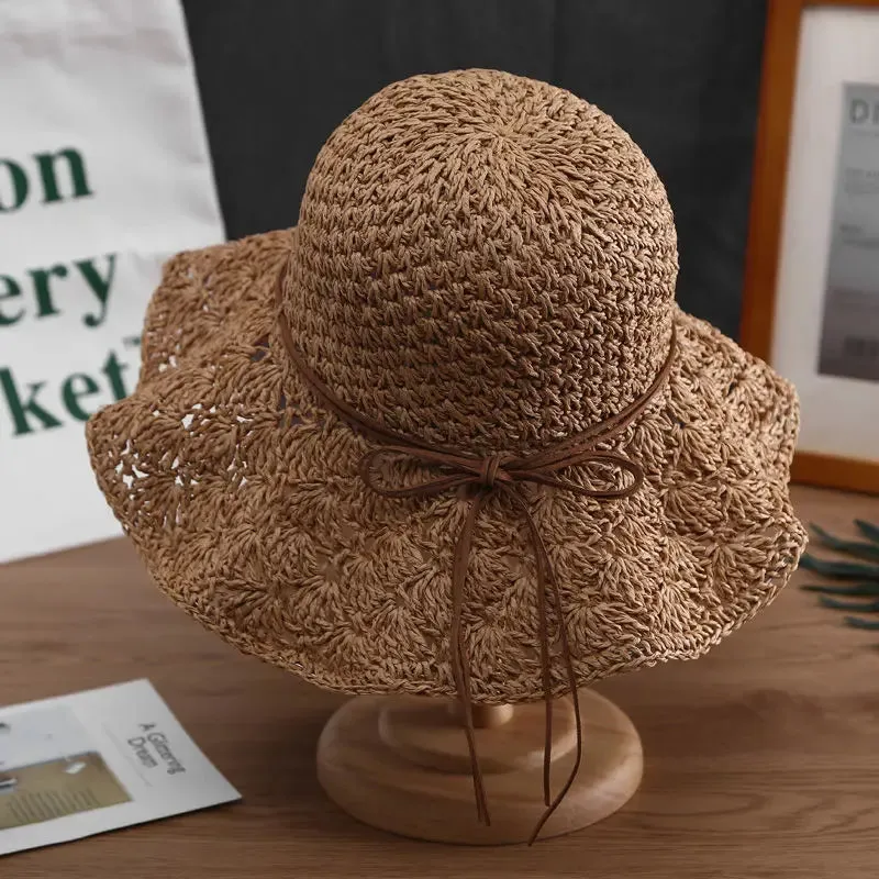 Sun Hats Women Straw Hat Sunproof Sunhat Korean Fashion Summer All-match Beach Cap Casual Harajuku Elegant Lady Solid Streetwear