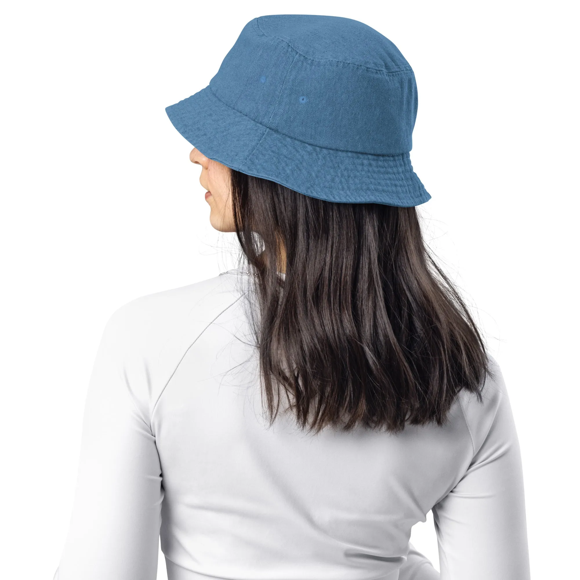 Sunrise Embroidered Embroidered Denim Bucket Hat, lioness-love
