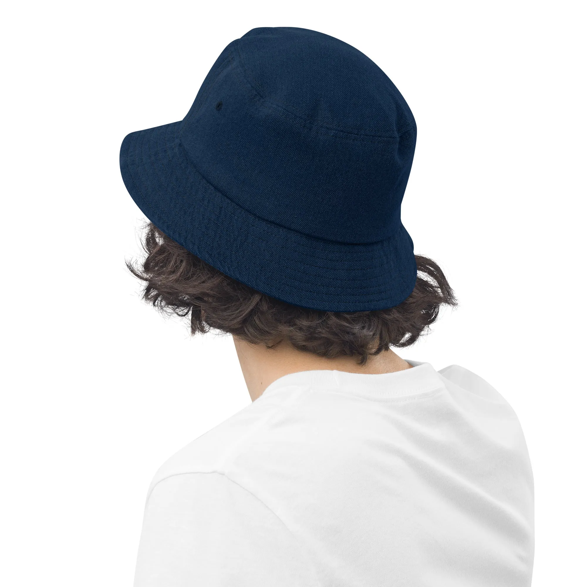 Sunrise Embroidered Embroidered Denim Bucket Hat, lioness-love