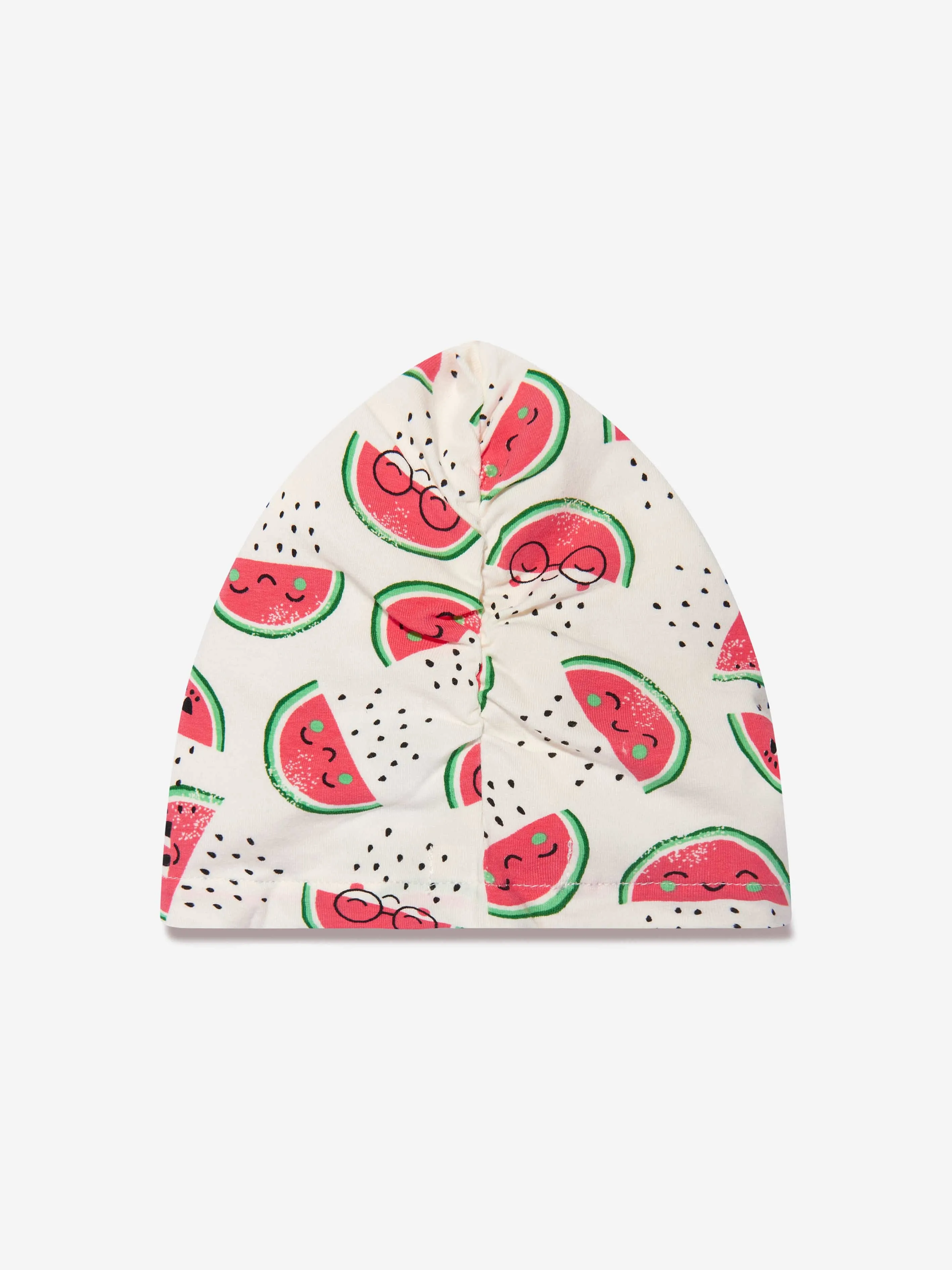 The Bonnie Mob Baby Girls Organic Cotton Watermelon Turban Hat in Ivory