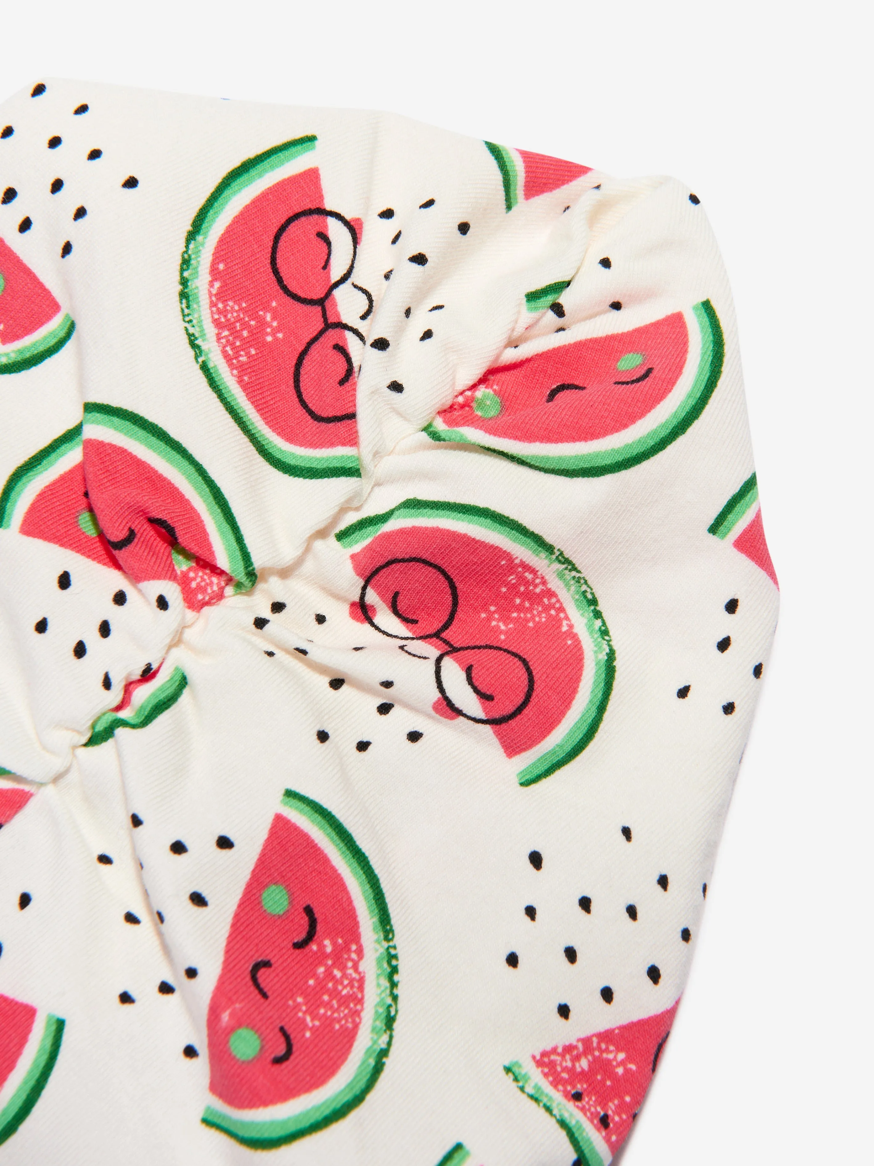 The Bonnie Mob Baby Girls Organic Cotton Watermelon Turban Hat in Ivory