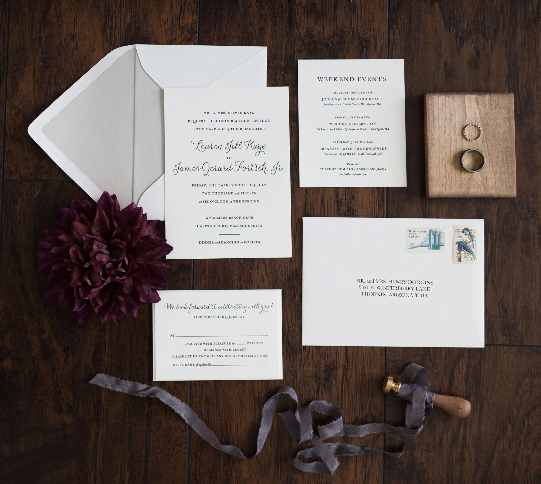 The Lily Suite  - Letterpress Wedding Invitations