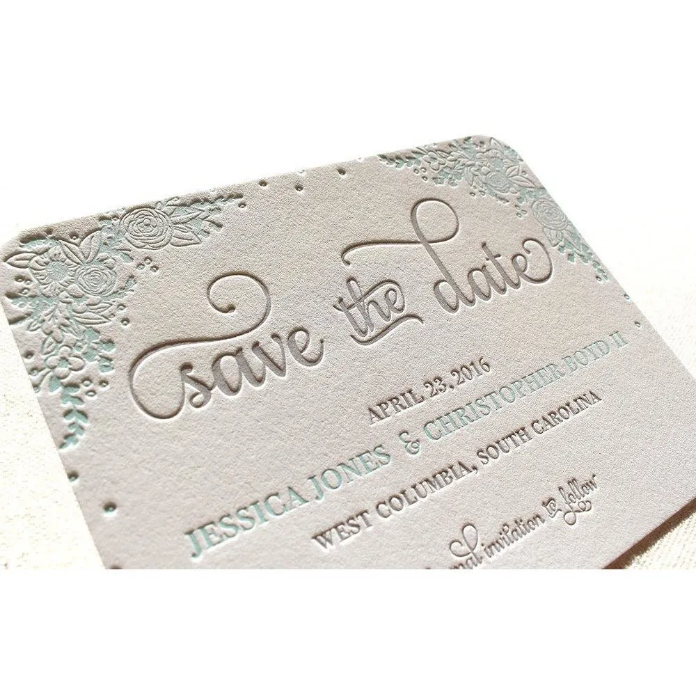 The Zinnia Suite - Letterpress Save the Dates