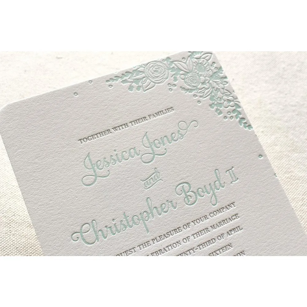 The Zinnia Suite - Letterpress Wedding Invitations