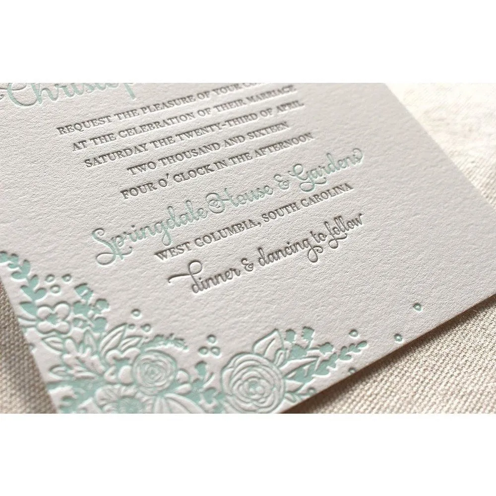 The Zinnia Suite - Letterpress Wedding Invitations