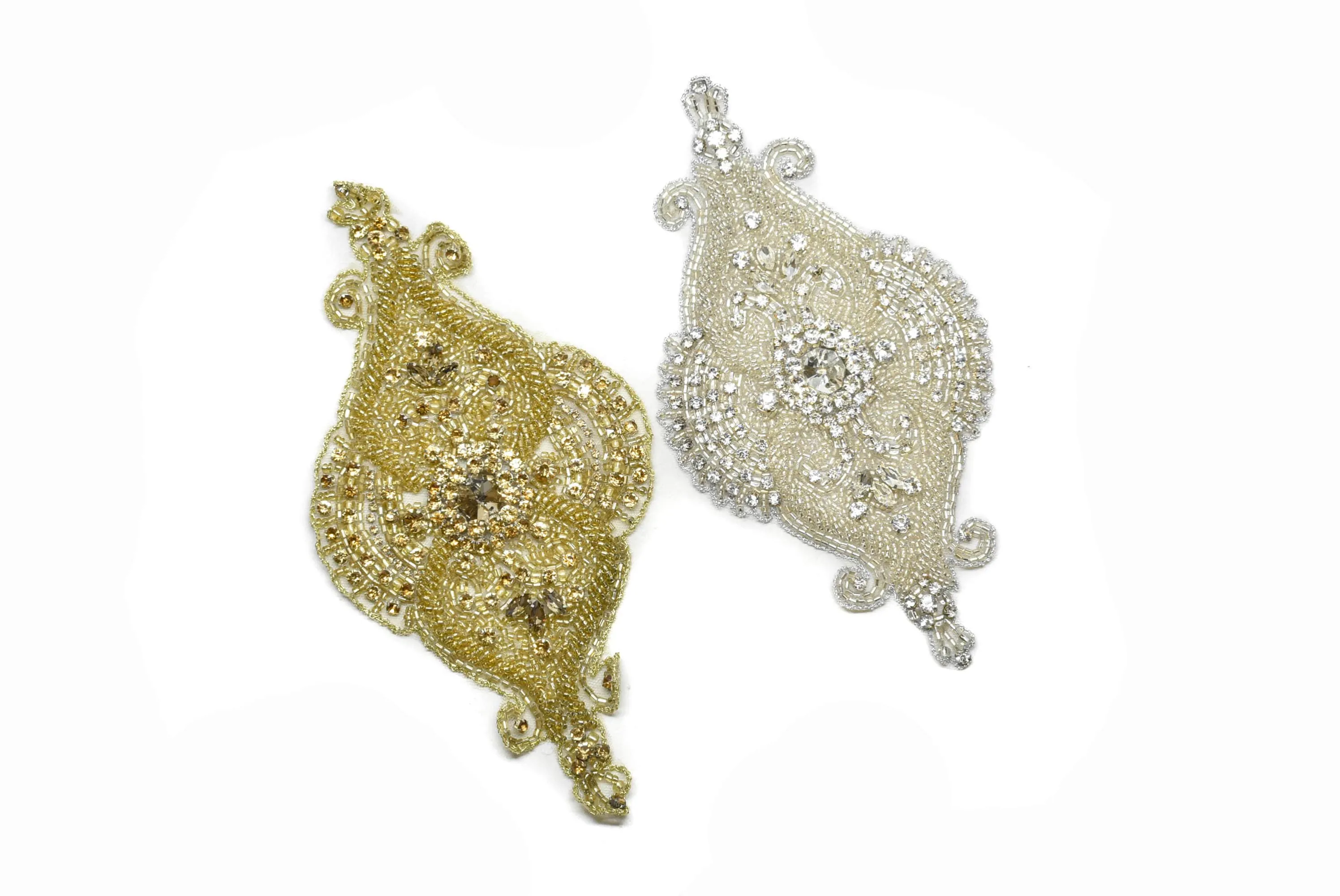 Unique Gold & Silver Appliques 8.50" x 4.50" - 1 Piece