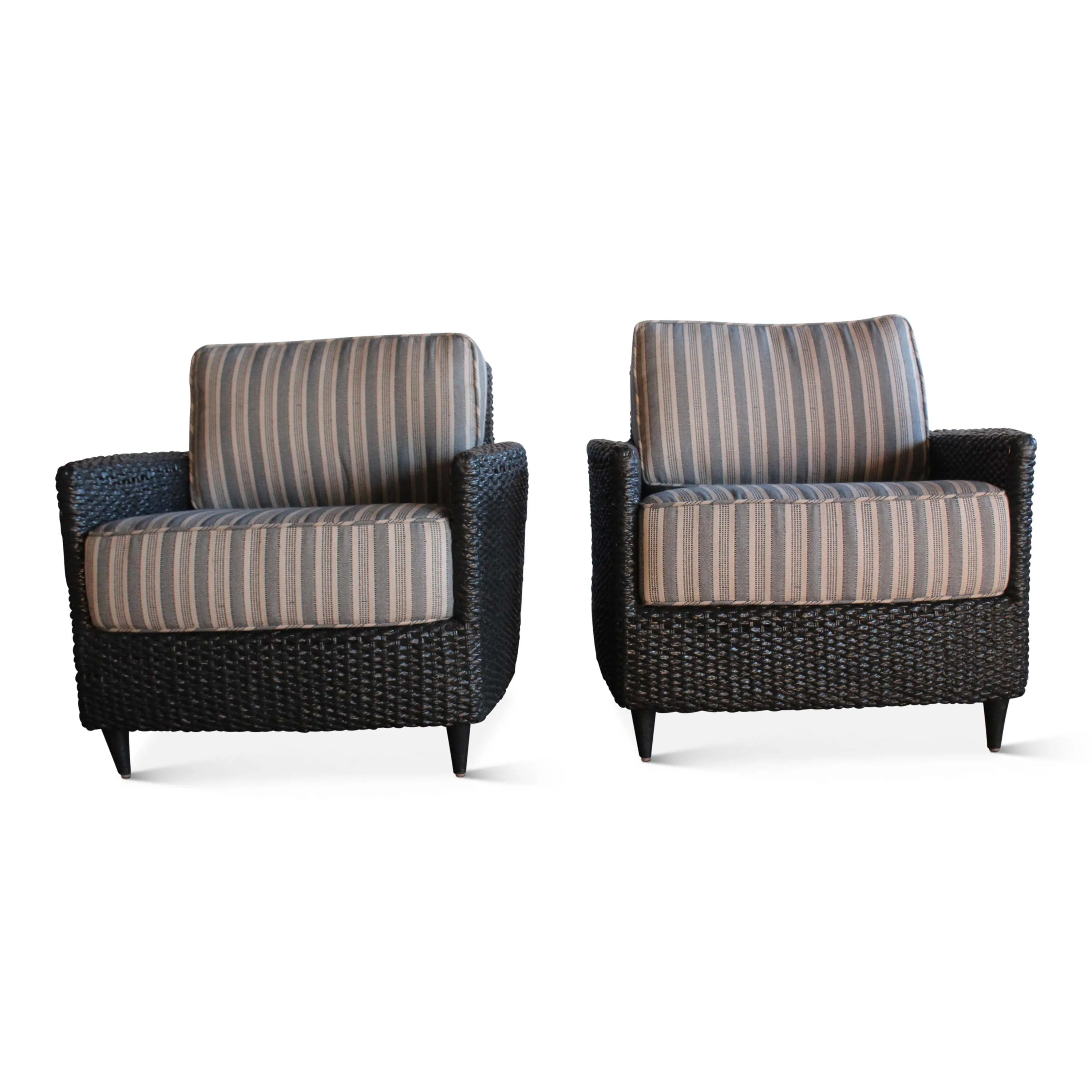 Vintage Pair of Woven Seagrass Armchairs