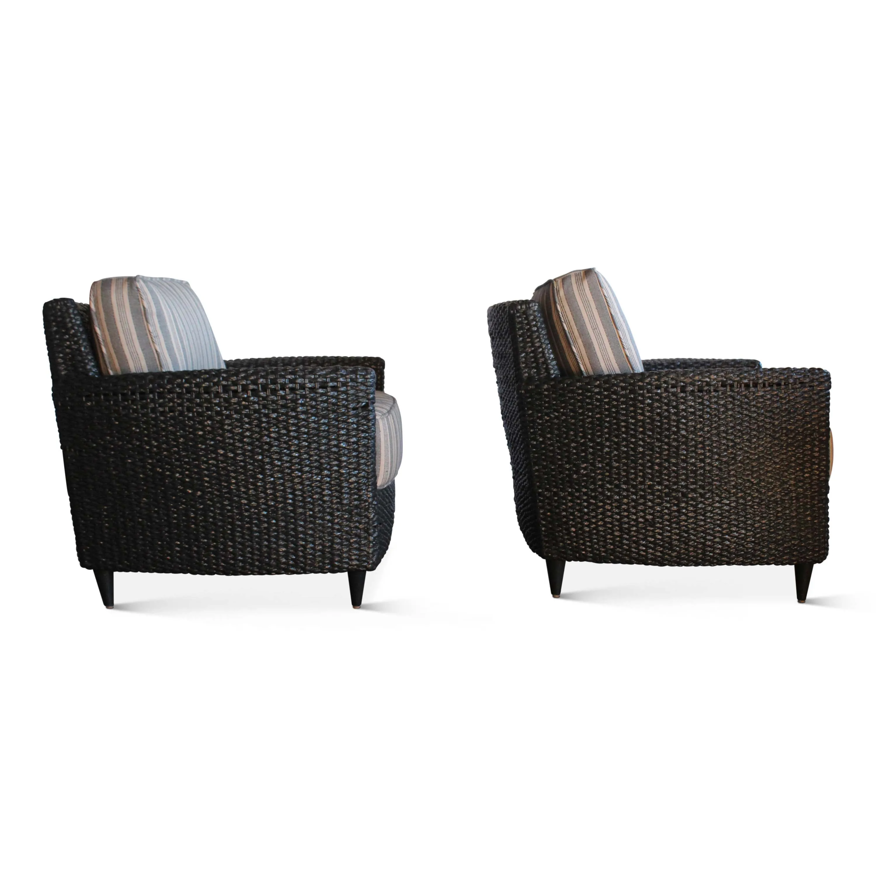 Vintage Pair of Woven Seagrass Armchairs