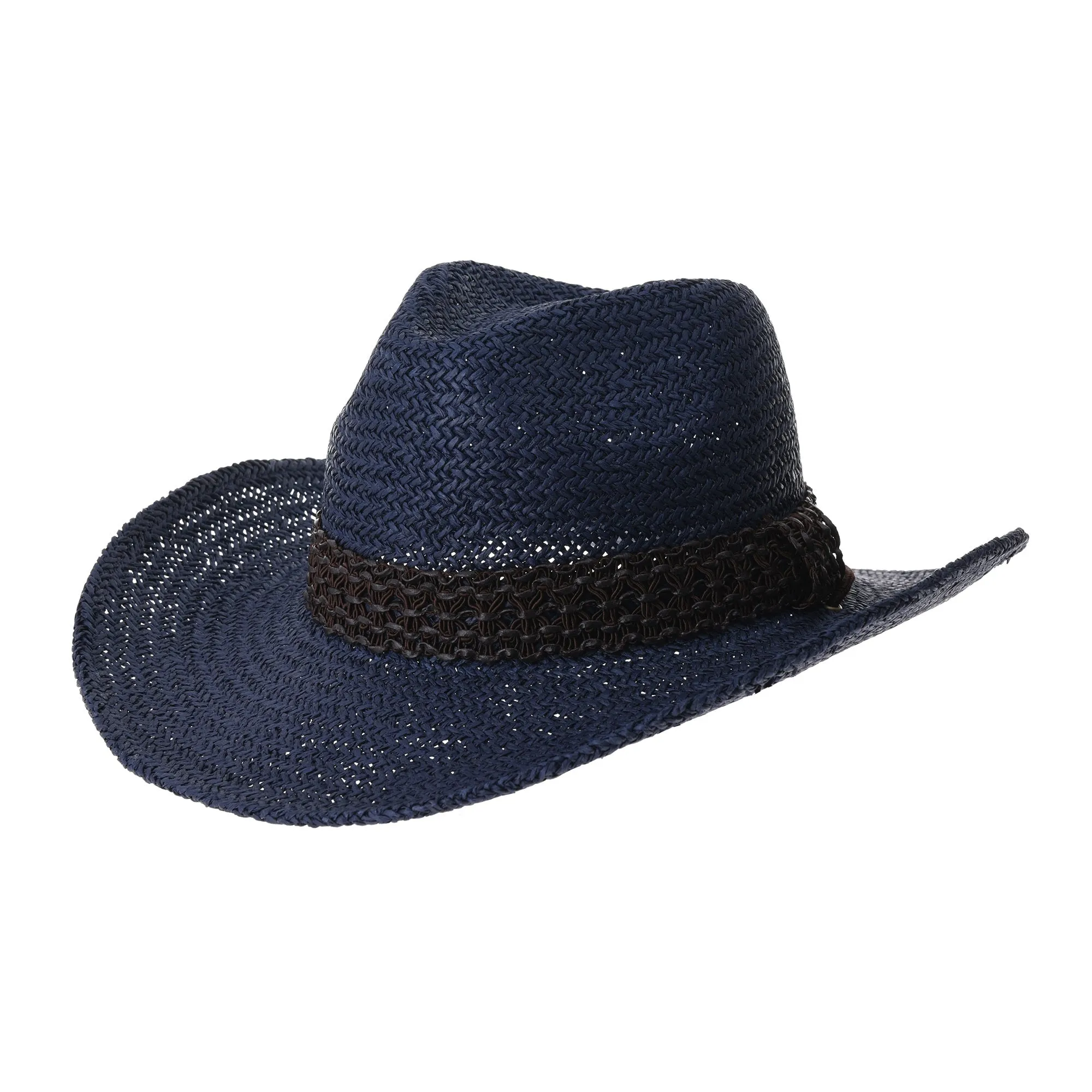 Western Cowboy Hat Cool Paper Straw Banded Chin Strap
