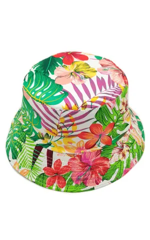 WHU210103 Reversible Tropical Print Cotton Bucket Hat