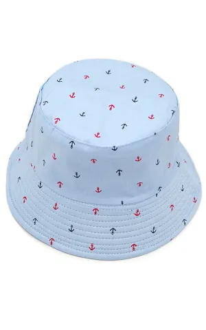 WHU210109 Reversible Anchor Print Cotton Bucket Hat