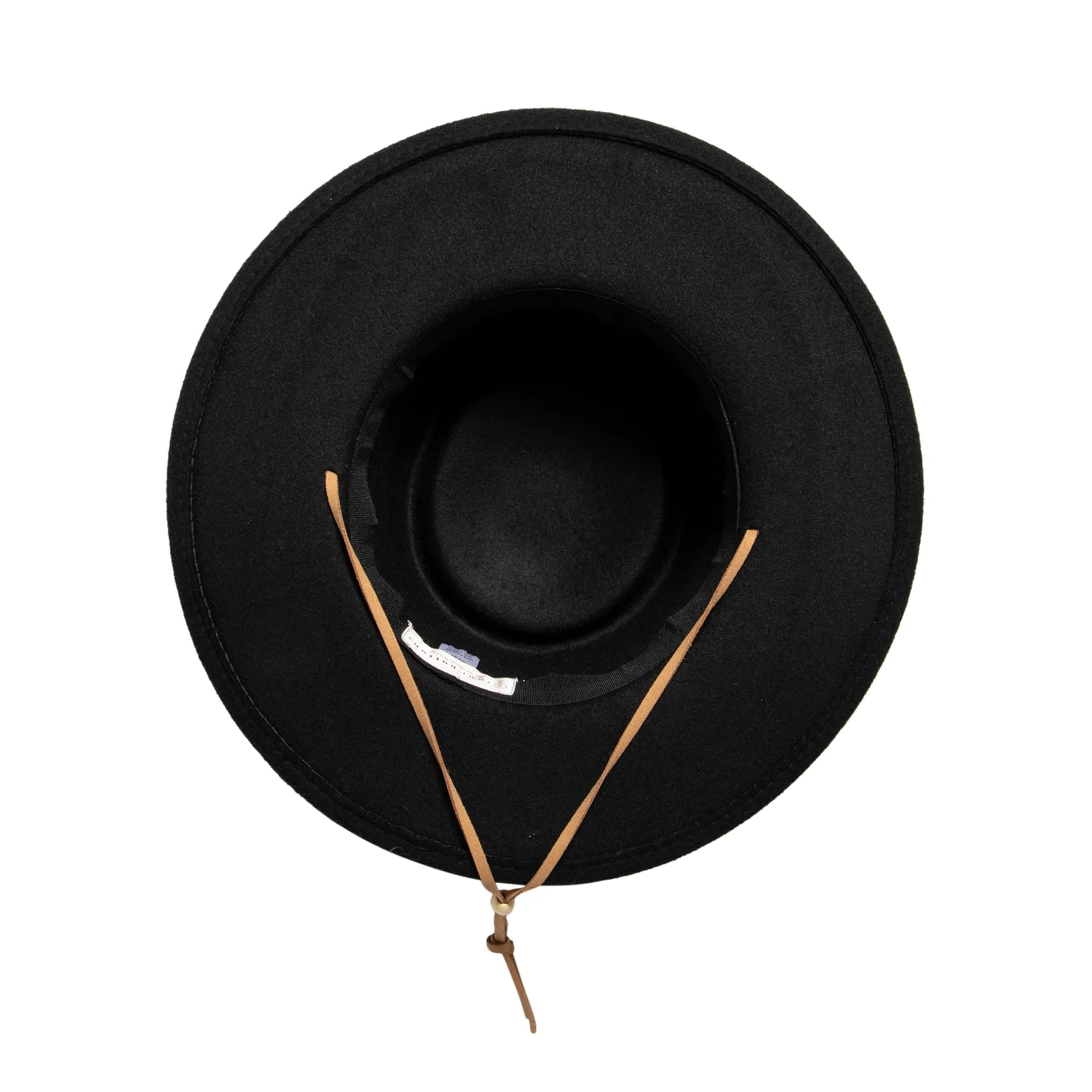 Women's Faux Felt Boater W/ Faux Leather Chin Cord