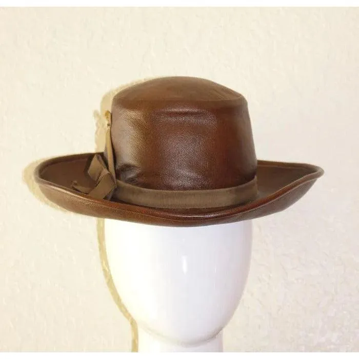 YVES SAINT LAURENT 70s Leather Hat